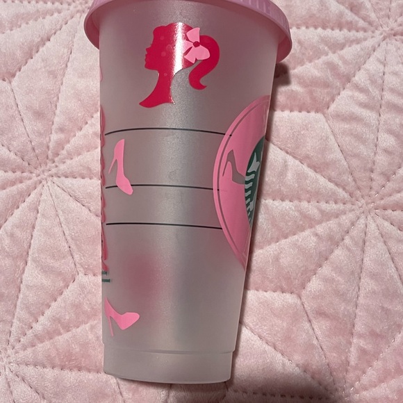 Starbucks Barbie Life Pink Tumbler with Green Straw. - Picture 4 of 4